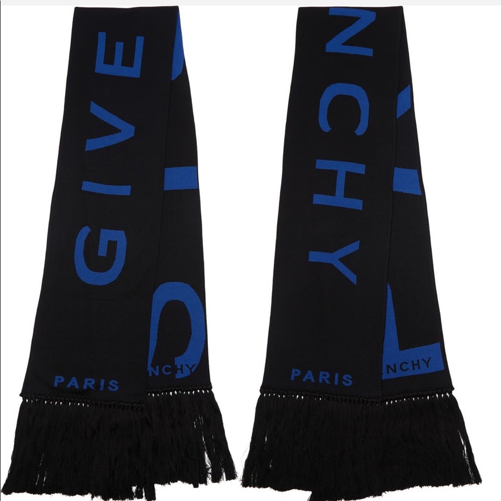 Brand new Unisex Givenchy Logo Fringe Football Scarf